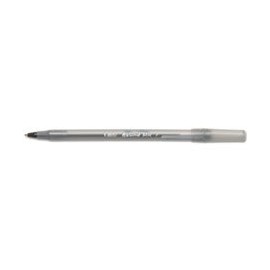 Bic Round Stic Ballpoint Pen,Fine Point,Frost Barrel/BK Ink