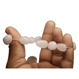 Myhealingworld Natural Rose Quartz Gemstone Tumble Bracelet Healing Stretchable Wristband May Birthstone for Heart & Love