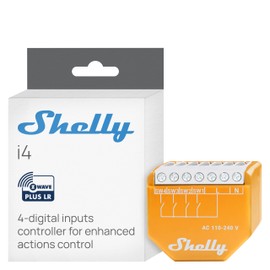 Shelly Wave i4 US LR | Z-Wave Long Range 4 Digital Input Control for Advanced Control | Home Automation | High Compatibility | Easy Installation | Shelly Smart Control iOS Android App | Multi-Click