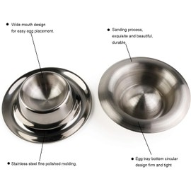 Hsthe Sea 6pcs Stainless Steel Egg Cup Holder Set for Soft Boiled Egg Holder Tableware Kitchen Tools