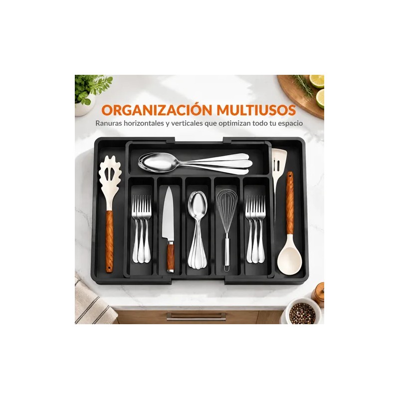 Bandeja Extensible Para Cajones De Cocina 8 Compartimentos