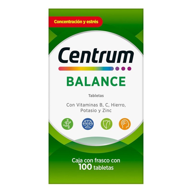 Centrum Multivitamínico Balance com Magnesio, Vitamina C, Hierro, Potasio y