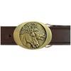 Horse Heads Belt Buckle OBM123B IMC-Retail 42 Chestnut Brown