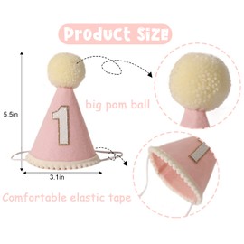 Sombrero de fiesta de bebé para primer cumpleaños, sombrero de fieltro de lana hecho a mano para primer cumpleaños, los mejores suministros de primer cumpleaños