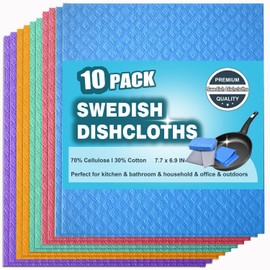 JECOLE 10 Packs Swedish Dishcloths for Kitchen, Reusable Paper Towels Compostable Swedish Dish Clothes for Kitchen and Household Use