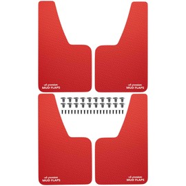 A-Premium 4 Pcs Red Universal Splash Guards Mud Flaps Mudflaps Mudguard Fender Flares for Car Sedan Coupe with Hardware Front and Rear