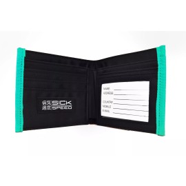 Unbranded SICKSPEED WALLET SEAT BELT SEATBELT PAD RACING HARNESS BIFOLD BILLFOLD TEAL  P2