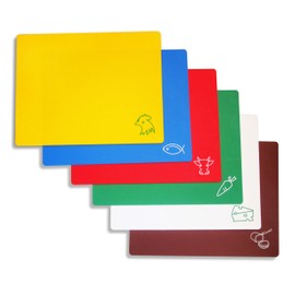 New Star Foodservice 42627 Flexible Cutting Board, 12-Inch by 15-Inch, Assorted Colors, Set of 6