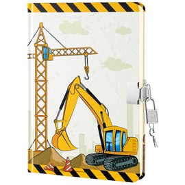 WERNNSAI Luminous Truck Journal - Boys Notebook for Kids Birthday Christmas Gift Diary with Lock School Travel Journal Hardcover A5 Private Secret Diary Writing Drawing Notepad with Lock Keys