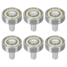 PATIKIL 19mm Drawer Rollers, 6 Pack Drawer Pulley Replacement Wheels Bearing Small Pulley, 4mm Step, White
