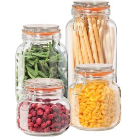 Oggi Brand New Oggi 4 Piece Airtight Glass Food Storage Pantry Containers Set