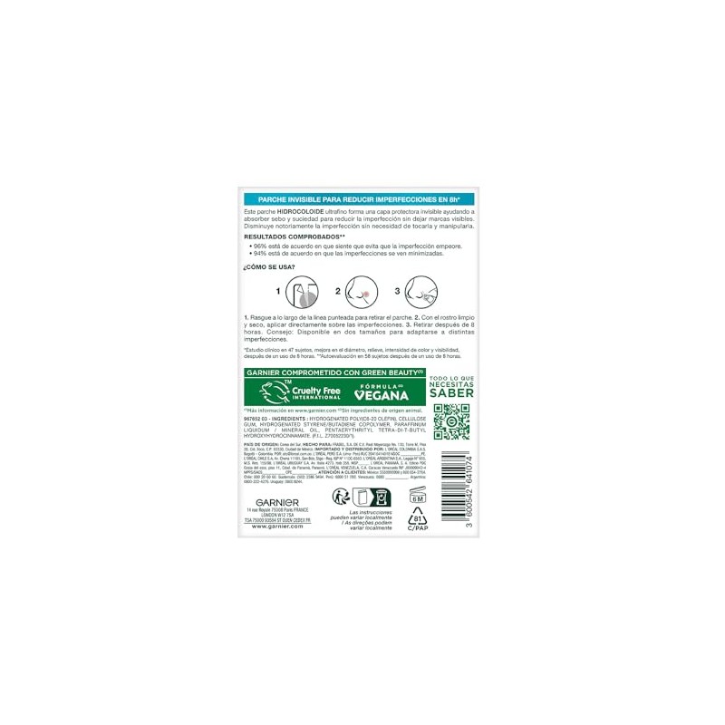 Garnier Pimple Patch Invisible, Parches Hidrocoloides Para Acné, Reduce Imperfecciones
