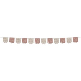 Folat 25000 Shower Decoration, Baby Shower, Pink, White Bunting Blooming Baby Girl-6 Metres, Multicoloured