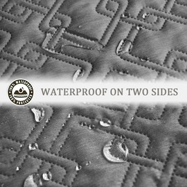 fuguitex Waterproof Dog Bed Cover Dog Blanket for Pet Furniture Bed Couch Sofa Reversible Linen Texture(68" 82",Light Grey+ Light Grey)