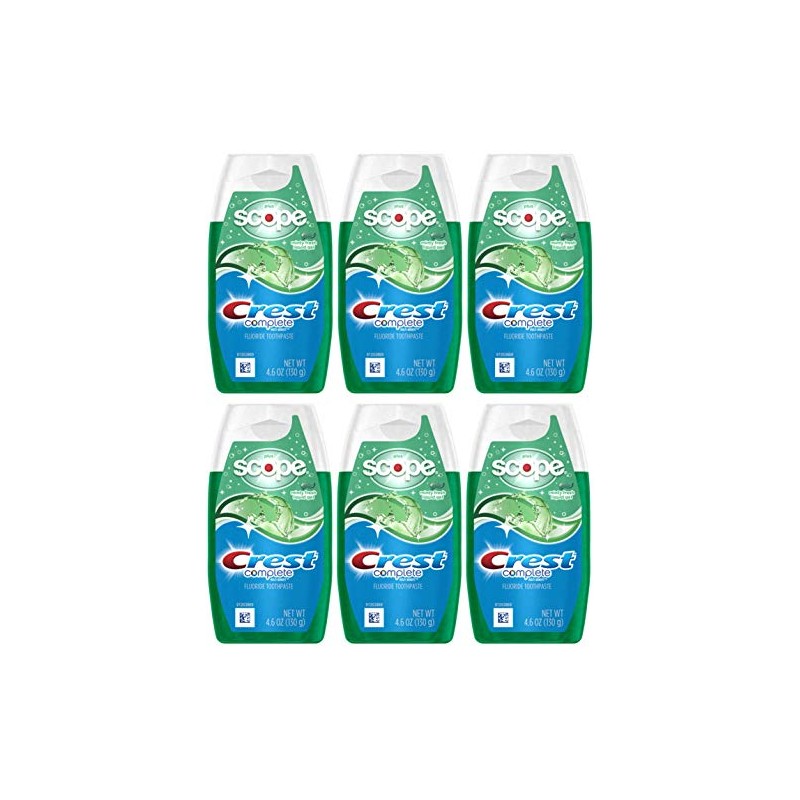 Crest Complete Whitening Plus Scope Multi-Benefit Fluoride Liquid Gel Toothpaste,