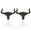 30GO Cast Iron Longhorn Steer Wall Hook-5" Bull Head Decorative