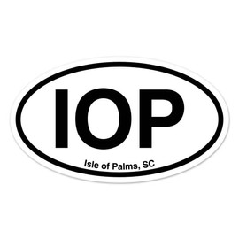 IOP Isle of Palms SC South Carolina Oval Vinyl Car Bumper Window Sticker 3" x 2"