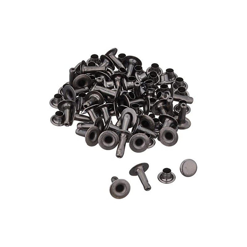 イチネンアクセス ファミリーツール(FAMILY TOOL) 片面カシメ 小 (頭径6mm×足長8.5mm) ブラックニッケル 40組入 56190