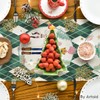 Artoid Mode Green Diamond Plaid Nutcracker Snowflake Christmas Table Runner,