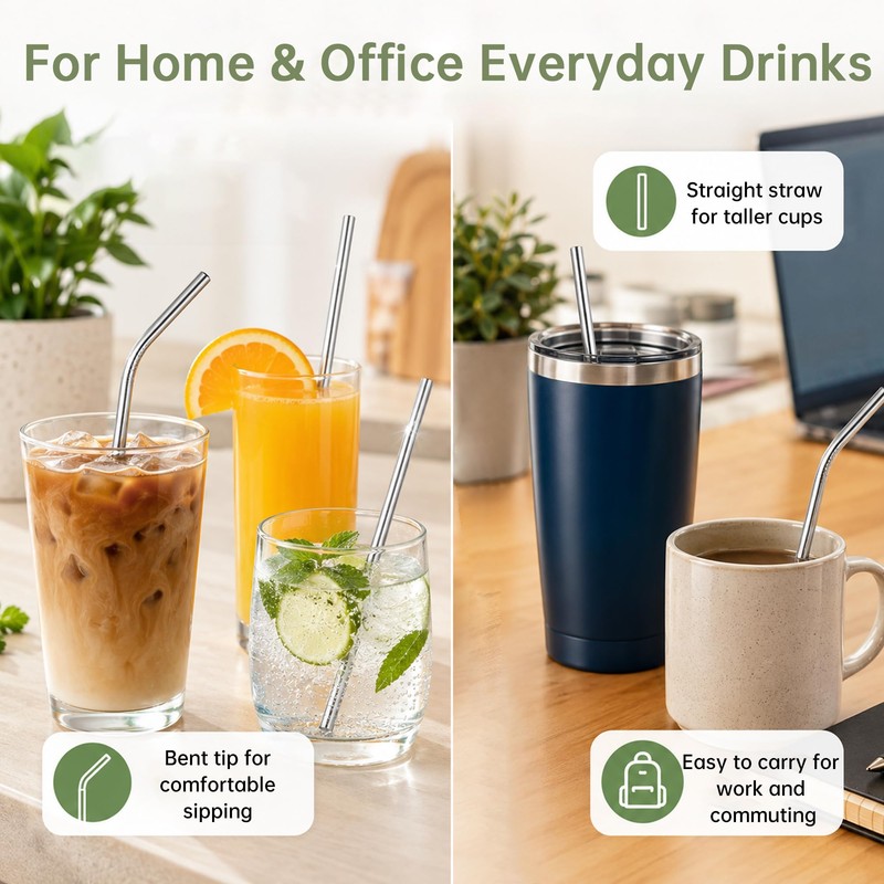 Reusable Straws & Stainless Steel Straws -Metal Drinking Straws