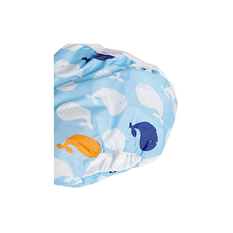 Kushies Baby Waterproof Training Pant (33-38 Pounds), Blue Whales, Large