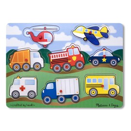 Melissa & Doug Vehicles Wooden Peg Puzzle (8 pieces)