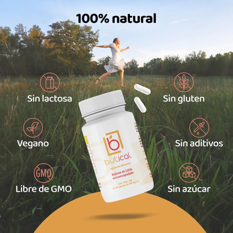 Butical Butirato De Calcio 60caps 500mg Prebiotico Posbiotic Sabor Sin