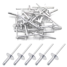 BESTYCHAO 50pcs Aluminum Blind Rivets with Large Flange 4.8mm x 16mm, Pack of 50 (Silver)