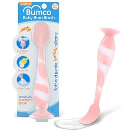 Bumco Baby Bum Brush - BPA-Free Diaper Cream Spatula with Suction Cup Base, Soft & Flexible Silicone, Wipe-Clean, Mom-Invented Diaper Bag Essentials (