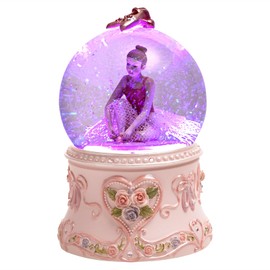 Snow Globe Gift for Birthday, Ballet Dance Recital Gift, Dancer Snow Globe Music Box with LED Lights, Dancing Ballerina Snow Globe for Kids Girls Bedroom Decor (You are My Sunshine)