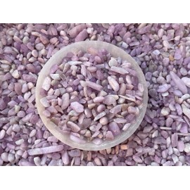 Kunzite Chips – Natural Mini Kunzite Stones, Crushed Undrilled Kunzite, Semi-Tumbled Genuine Kunzite (1/4 lb)