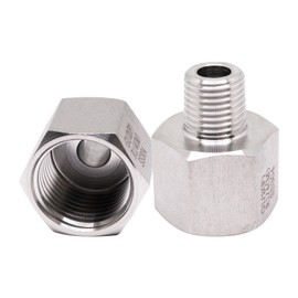 ZHMEINA 1/4 Inch Male to 1/2 Inch Female Reducer Adapter, 304 Stainless Steel Reducing Pipe Connector, 1/2" NPT Female X 1/4" NPT Male Reducer Pipe Extension Connector (2Pcs)