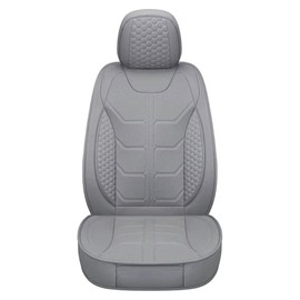 GXT Dodge RAM Seat Cover Full Set Fit for Select 2013-2021 Dodge RAM 1500 2500 3500 Pickup Truck, Waterproof Synthetic Leather Car Seat Cover and Cushion (Grey)