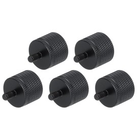 QUARKZMAN 5 Piece Microphone Stand Adapter, 1/4 Female to M5 Male Thread Screw Adapter Aluminum Alloy for Microphone Tripod Mount (Black)