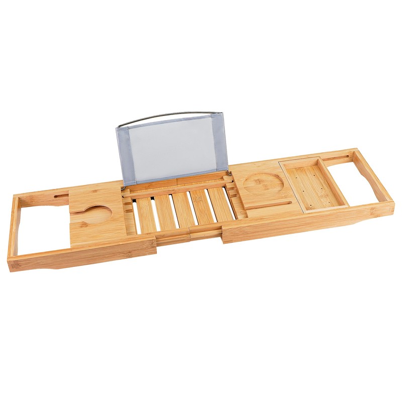Utoplike Bamboo Bathtub Caddy Tray Bath Tray for Tub, Adjustable