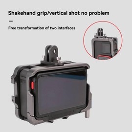 YUULNMOP Aluminum Metal Frame Cage Case for Insta360 Ace/Ace Pro Sports Camera,Vertical Horizontal Protective Frame Housing Sleeve with Double Cold Shoe for Video Light Microphone