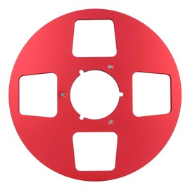 1/4 10.5 Inch Empty Tape Reel 4 Hole Aluminum Alloy Opening Reel Sound Takeup Reel for Reel to Reel Tape Player Red