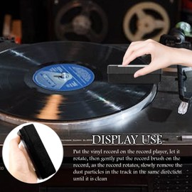 Vinyl Record Cleaning Brush, Velvet Brush Phonograph Sponge Dust Removal, Turntable Cleaning Kit