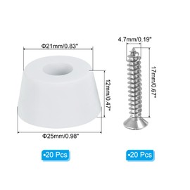 PATIKIL Cutting Board Feet,12 Pieces Non Slip Rubber Feet Bumpers with 304 Stainless Steel Screws for Cutting Board Furniture Chairs Desks 0.98"Wx0.47"H, White