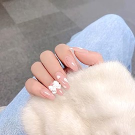 24 Piece Set Nail Tip, Heart Shape, Butterfly Decoration, Amusement Park, Dating, Leisure, Pointed Nail Decoration, Fake Nails, Receptions, Parties, After-parties, Entrance Ceremonies, Graduation