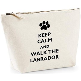 Hippowarehouse Keep calm and walk the labrador dog printed make up cosmetic wash bag 18x19x9cm