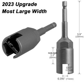 PAGOW Upgraded Large Slotted Hurricane Wingnut Driver - Wing Nut Drill Bit Socket Tool, 1/4" Hex Shank for Panel Wing Nuts, Screws Eye C Hook & Q-Hanger, Steel (Large Slotted Hurricane Wingnut)