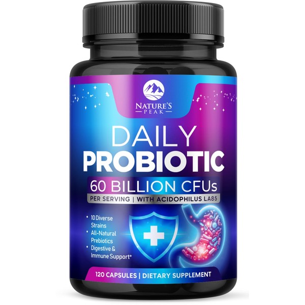 Probiotics 60 Billion CFU - 10 Strains + Digestive Enzymes
