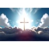 ZARROUEA 7x5ft Jesus Christ Cross Backdrop Glowing Crucifix Holy Light