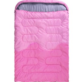 Sleeping Bag - Double Camping Sleeping Bags 2 Person for Adults Kids Boys Girls for Hiking Backpacking - Warm Cold Weather Lightweight Portable with Compression Bag for Indoors Outdoors Activities