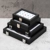 Giftop Jewelry Display Case Tempered Glass Top Lid Black Leatherette,Gemstone