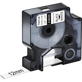 NineLeaf 10 x Compatible for Dymo Rhino 18055 S0718300 Tape Black on White IND Heat Shrink Tube 1/2'' 12mm x 1.5m for Wires Cables in Rhino 4200 5000 5200 6000 Tyco T107M Industrial Label Maker