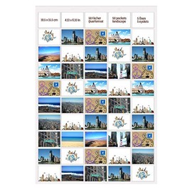 trendfinding® Photo Curtain 10 x 15 cm Portrait and Landscape Photo Pictures Postcards Format Photo Wall Photo Gallery Photo Pockets Photo Holder Pocket Curtain Photos (50 Photos Landscape Format 10 x