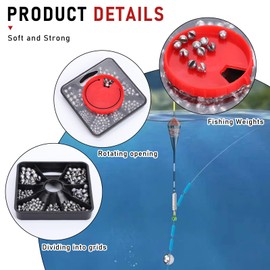 Fishing Accessories Split Shot Fishing Weights Sets, 7 Division Soft Metal Alloy Fishing Sinkers Coarse Fishing Dispenser Weights Shot for Stabilizing Fishing Line Bait (179)