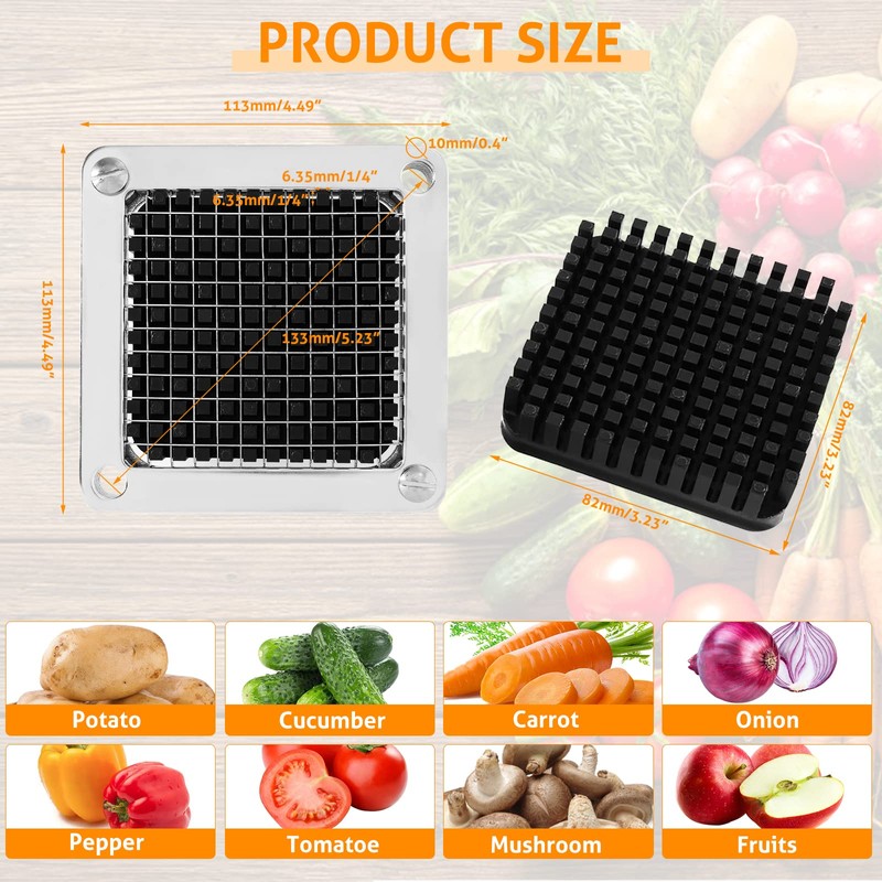 WICHEMI Dicer Blades Commercial Vegetable Chopper Dicer Blade Replacement Stainless